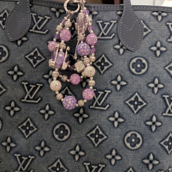 Extra Large FASHION TOTE! Top Quality Acid Washed Dark Rinse Denim Color-RARE - Picture 3 of 8